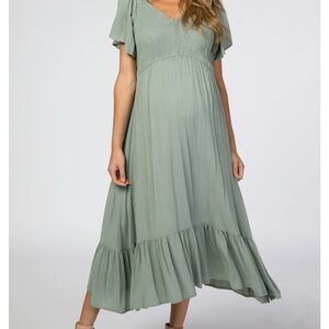 Light Olive Green Midi Dress